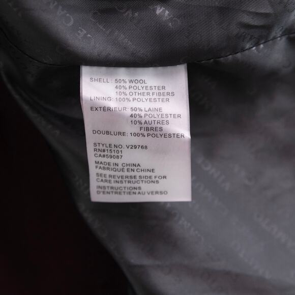 Vince Camuto Women Double-Breasted Long Wool Coat Port Size S - Picture 9 of 9